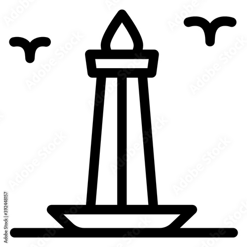
National jakarta building vector, indonesean landmark 
