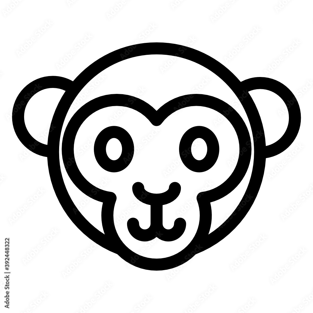 Icon of monkey face in editable style
Icon of monkey face in editable style