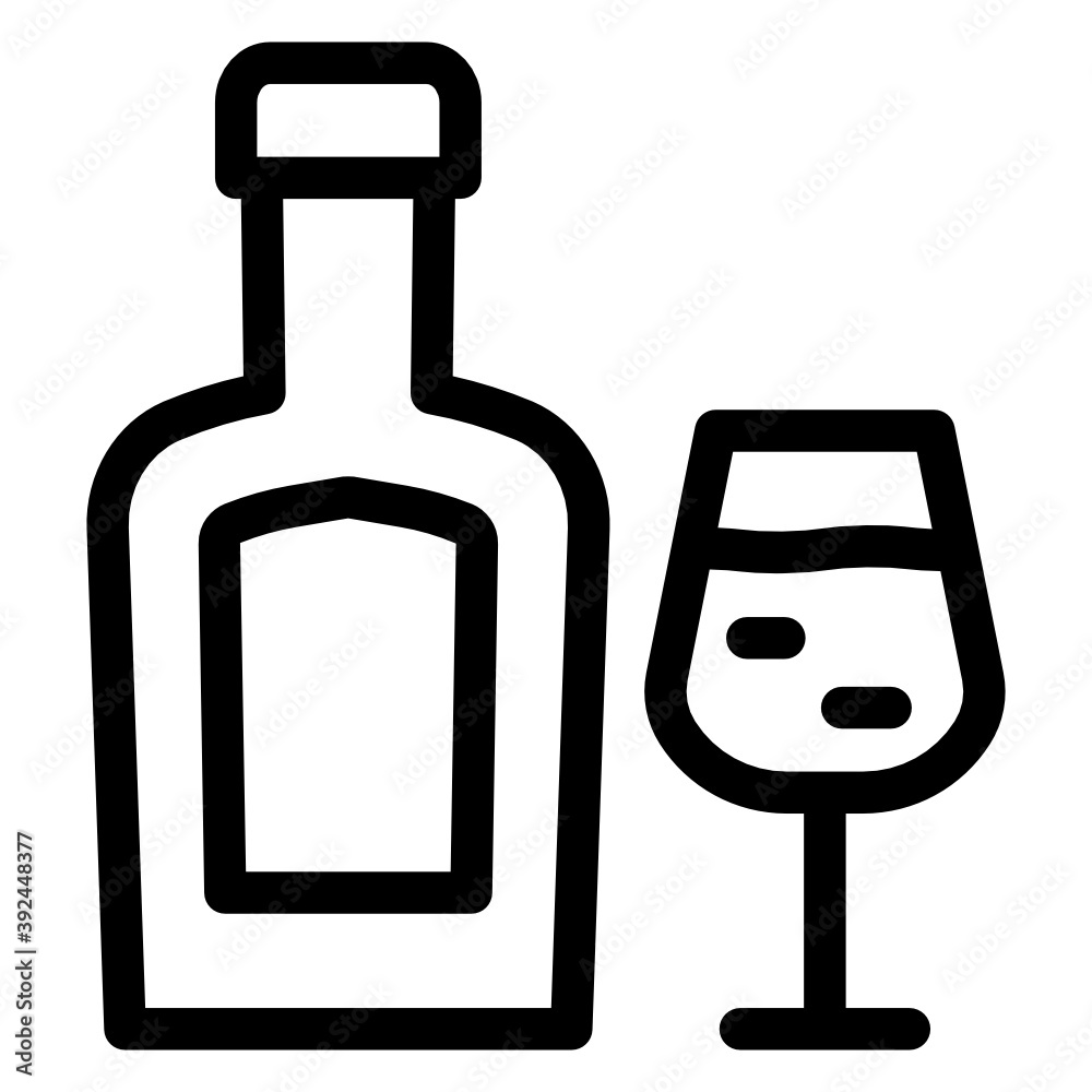 Drink bottle with glass in a solid editable icon
Drink bottle with glass in a solid editable icon