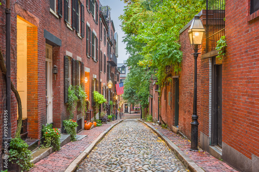 Fototapeta premium Acorn Street in Boston, Massachusetts