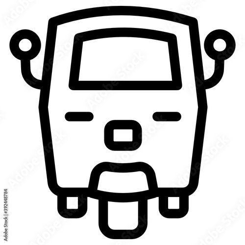 
Tuk tuk icon in glyph design, transport 
