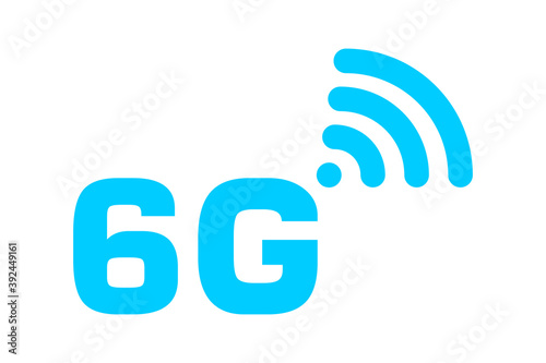 6G logo on white background. network wireless speed flat vector icon for apps and websites
