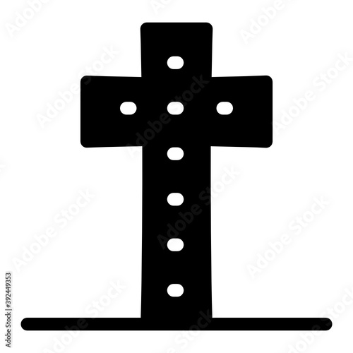 
Christianity cross in editable filled style, crucifix
