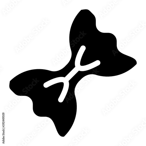 
Bow pasta icon in modern solid style, italian food
