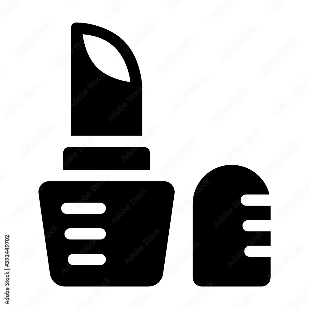 Ladies lipstick vector in solid style
Ladies lipstick vector in solid style