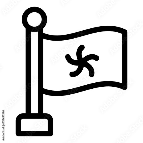 
Hong kong national flag icon in solid style
