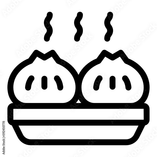 
Dumplings, delicious food icon in glyph style.
