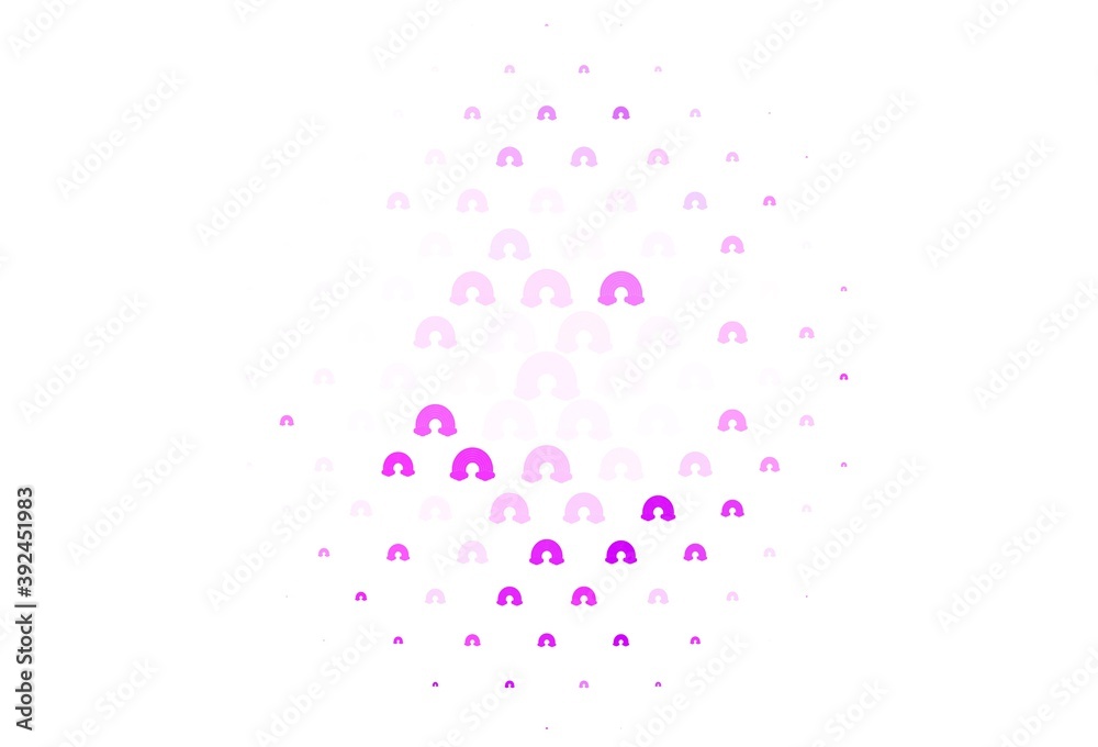 Light Pink vector pattern with rainbow elements. Light Pink vector pattern with rainbow elements.