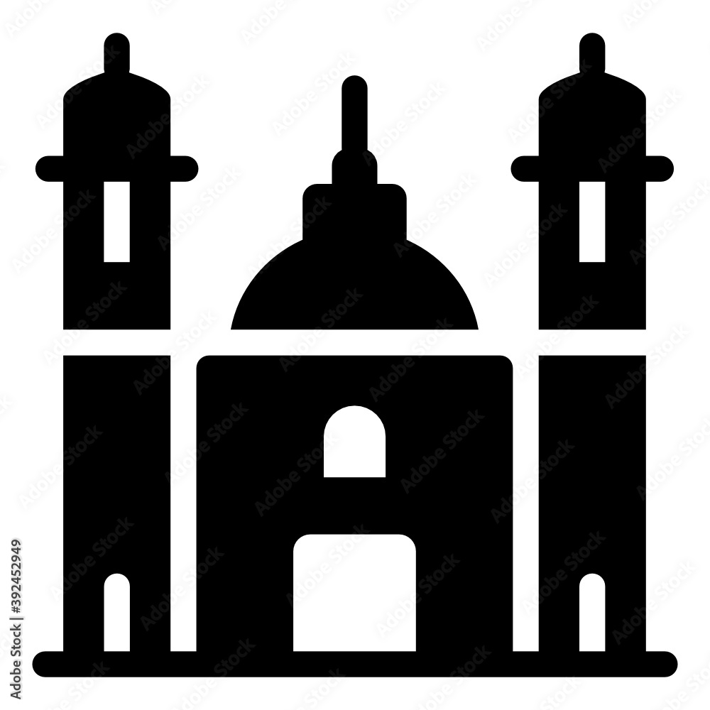 A glyph design icon of badshahi mosque
A glyph design icon of badshahi mosque