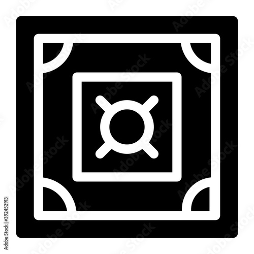 
A tabletop game icon, editable style of carrom board game  
