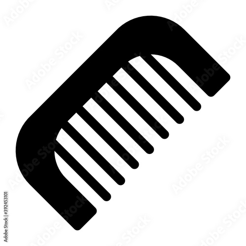 
Detangling hair comb in solid vector design 
