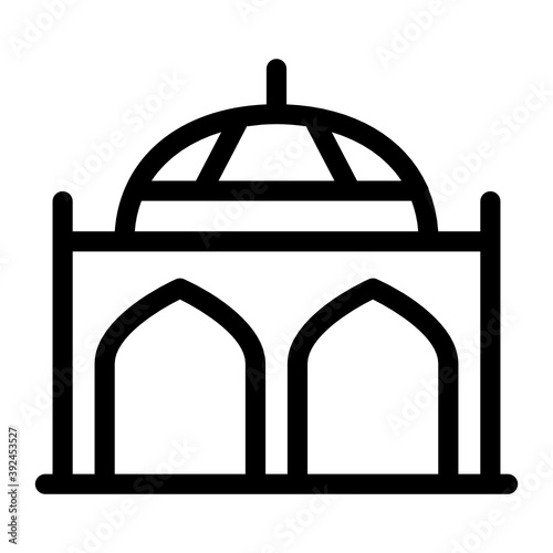  A glyph design icon of badshahi mosque 