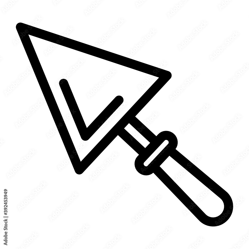 A digging tool icon, filled design of trowel
A digging tool icon, filled design of trowel