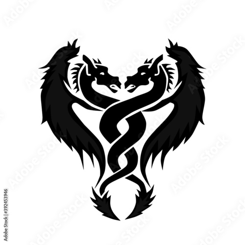 Vector of dragon tattoo design
