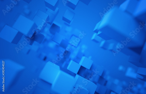 Abstract 3d render, geometric background design with cubes