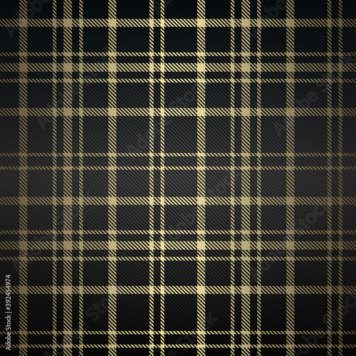 Plaid checkered tartan luxury elegant seamless pattern in black and gold colors