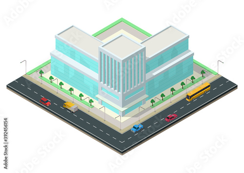 Isometric modern business center
