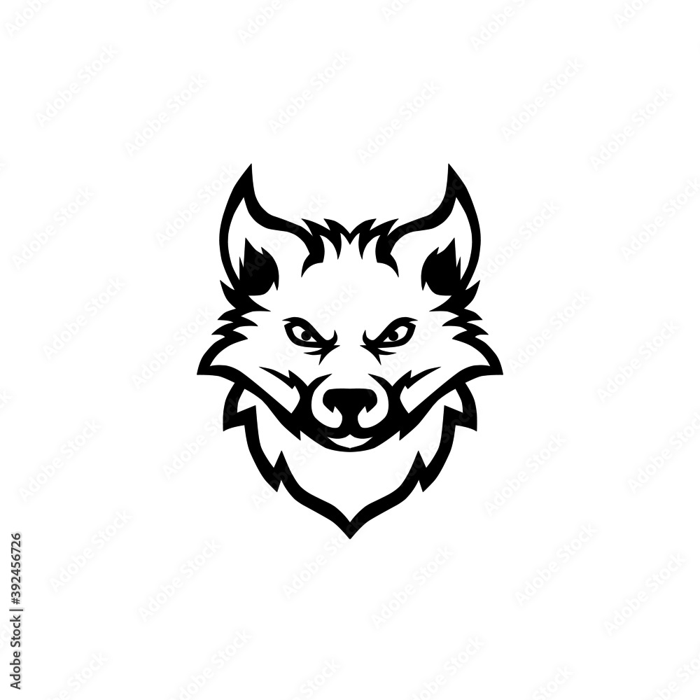 Fototapeta Vector illustration of fox head mascot