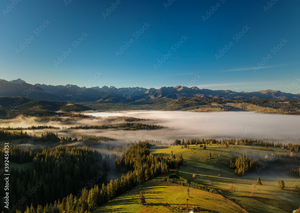Tatra Mountains from sky