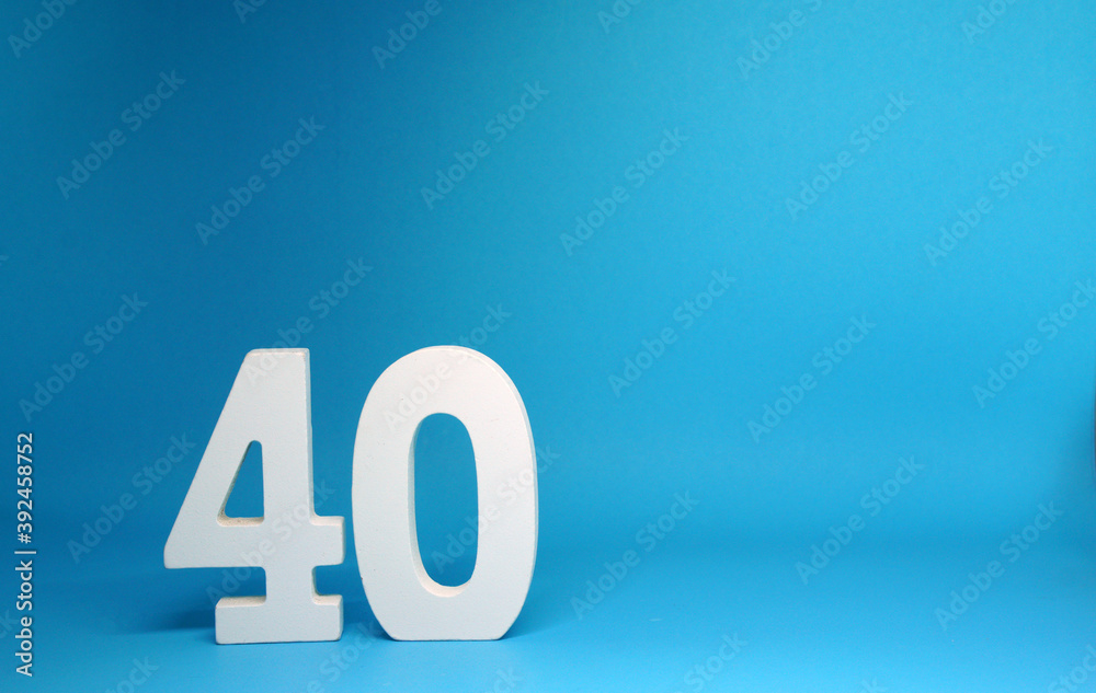 No 40 ( Fourty ) Isolated red Background with Copy Space - Number 40 Percentage or Promotion - Discount or anniversary concept No 40 ( Fourty ) Isolated red Background with Copy Space - Number 40 Percentage or Promotion - Discount or anniversary concept