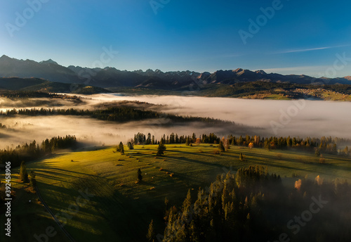 Tatra Mountains from sky