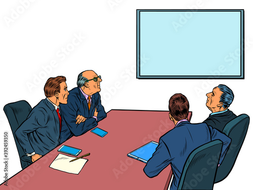 Working business meeting in the meeting room