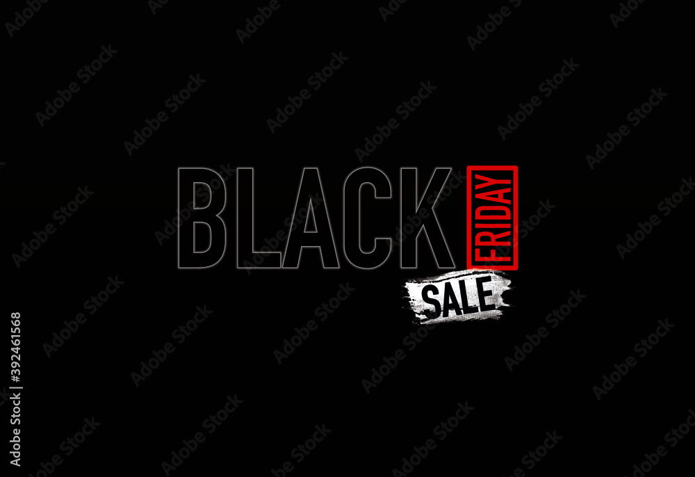 Obraz premium Big sale festival poster on Black Friday with black background.