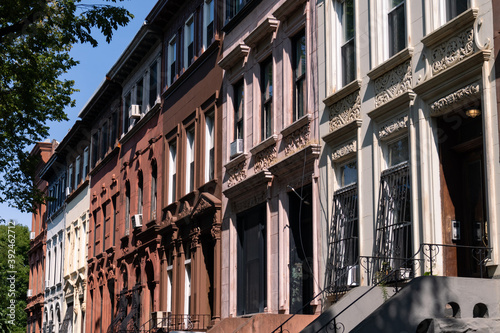 Canvas Print Row of Beautiful Old Brownstone Homes in Prospect Heights Brooklyn of New York C