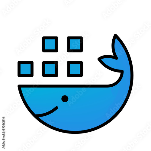 docker whale favorites icon vector