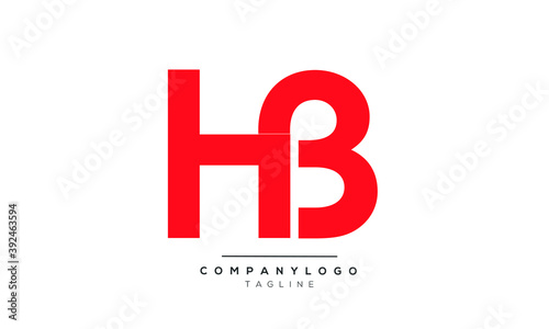 HB initials monogram letter text alphabet logo design