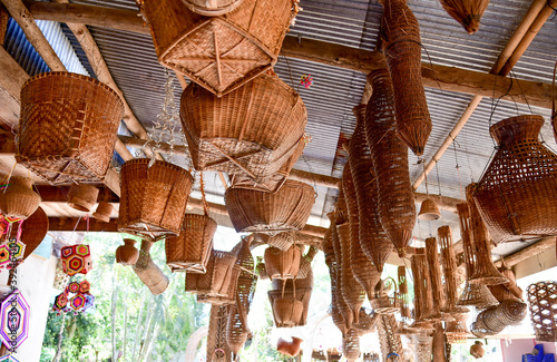 Basketry with bamboo, items of Thai Khrang tribe in Si Satchanalai District, Sukhothai Province 