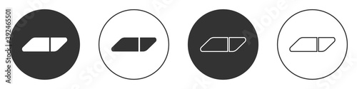 Free Download Black Eraser or rubber icon isolated on white background. Circle button. Vector Illustration. - GFXLoad