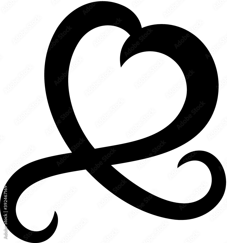 Vector illustration of the curly heart Vector illustration of the curly heart