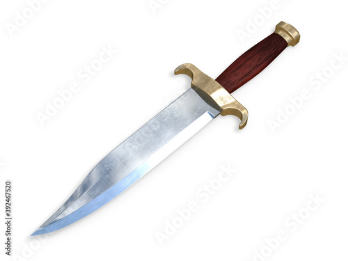 Slika na platnu Fixed blade hunting knife 3d rendering