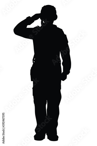 Fighter pilot silhouette vector on white background