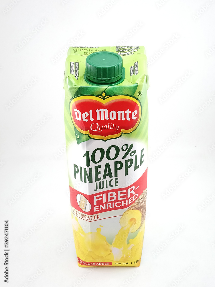 Del monte pineapple juice fiber enriched in Manila, Philippines Stock