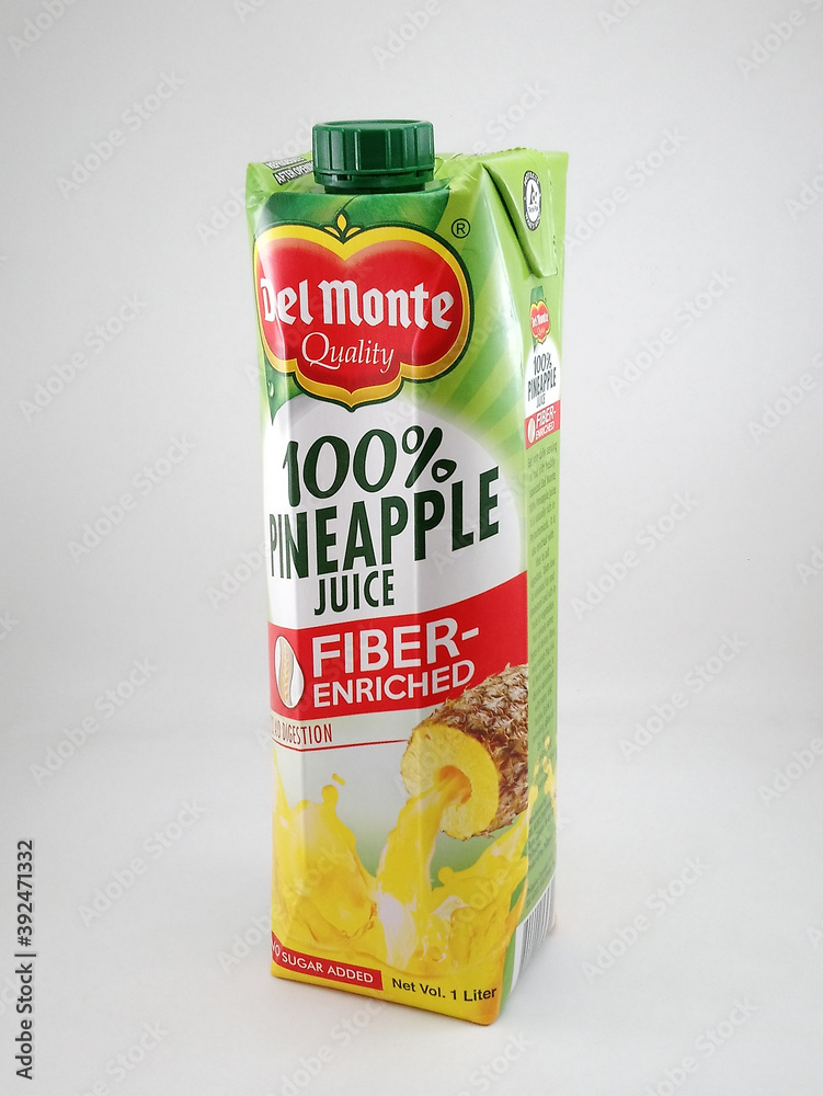 Del monte pineapple juice fiber enriched in Manila, Philippines Stock