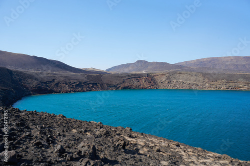 Baie des Requins (Bay of Sharks), Djibouti.
Is a deep lake inside the  the Bay of Ghoubet, Djibouti It is a crater formed due to a phreatic eruption. It is a well known diving site. photo