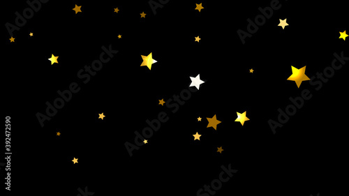 Golden Stars Stock Image In Black Background