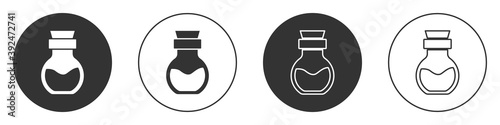 Poison in bottle icon isolated on white background. Bottle of poison or poisonous chemical toxin. Vector.