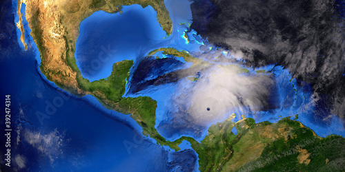 Fototapeta Naklejka Na Ścianę i Meble -  Hurricane from Space. Elements of this high resolution 3d illustration are furnished by NASA.