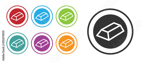 Black Gold bars icon isolated on white background. Banking business concept. Set icons colorful. Vector.