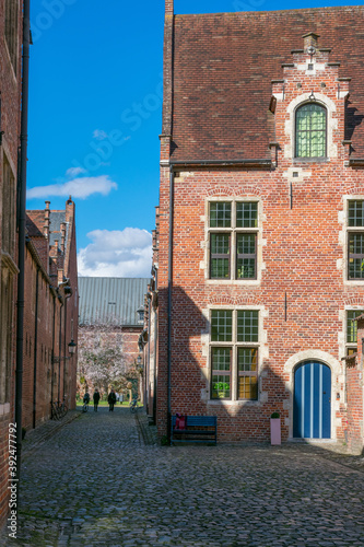 Photography Vertical shot of Groot Begijnhof Leuven in Leuven, Belgium