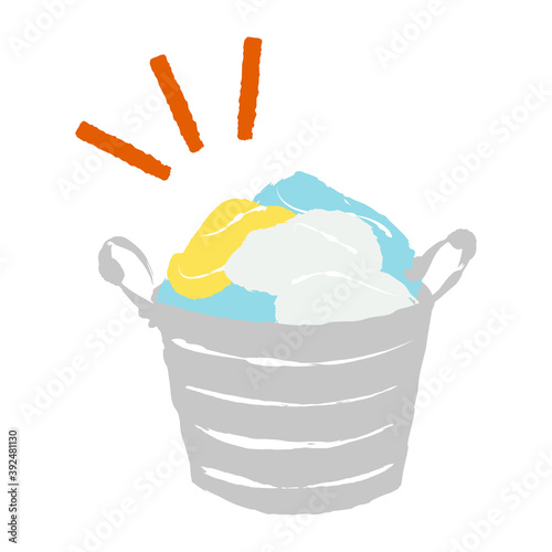 simple illustration of washing clothes