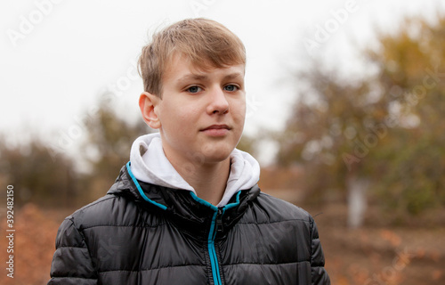 closeup of cute young teen boy