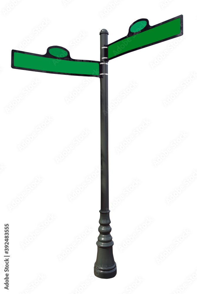 Isolated empty green street signs with copy space. Isolated empty green street signs with copy space.