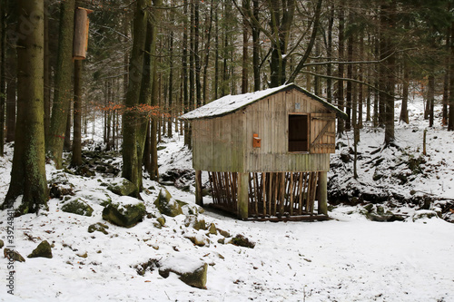 Obraz na płótnie Hay rack, Masyw Snieznika, Sudety Mountains, Poland w salonie