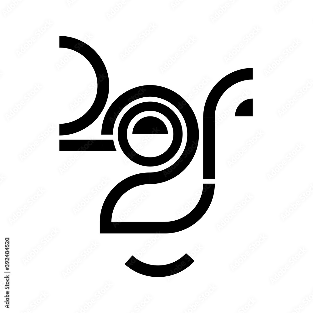 Fototapeta premium 2021 Happy New Year logo text design for greeting card, calendar or any design. 2021 number design template.