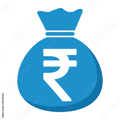 Money bag icon isolated on white background. Bank symbol, profit graphic, flat web sign