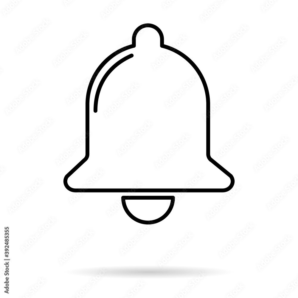 Bell alert icon isolated on white background, black alarm vector illustration symbol, ring web signal Bell alert icon isolated on white background, black alarm vector illustration symbol, ring web signal